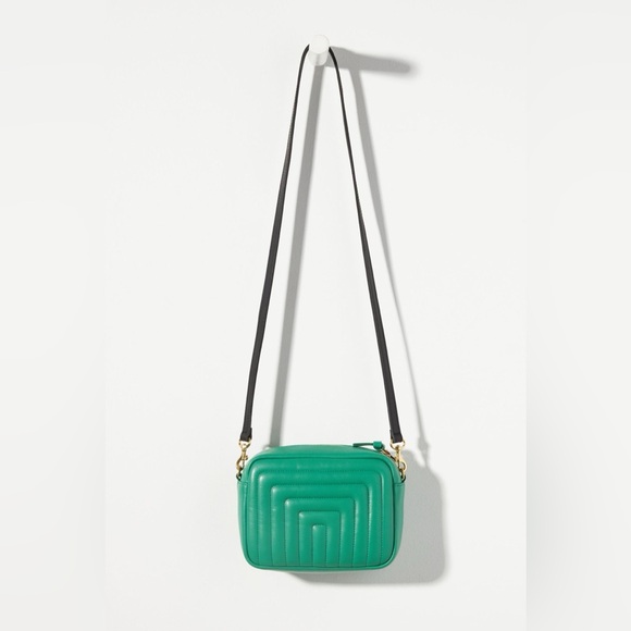 Clare V Quilted Jade Green Crossbody Bag - Picture 2 of 8